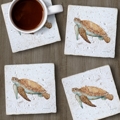 Stoneware Square 4 Piece Coaster Set