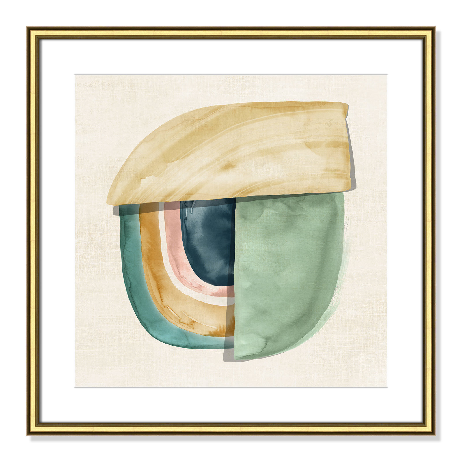 Louella "Shape Form II" Print by Emma Peal, Gold, 24.75" H x 24.75" W x 0.875" D