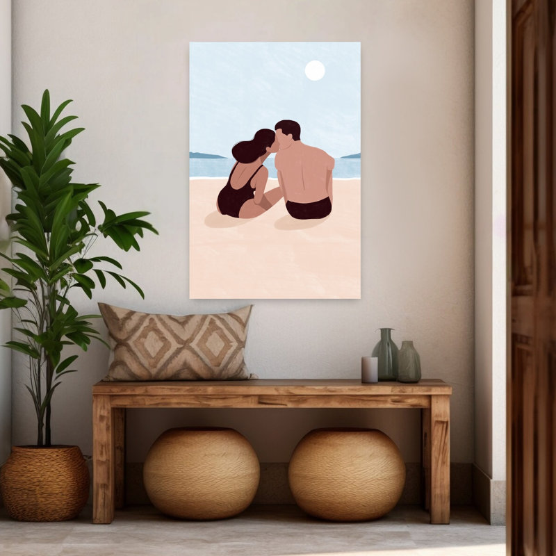 Contemporary Art Romantic Abstract Coastal Art, 48" H x 32" W