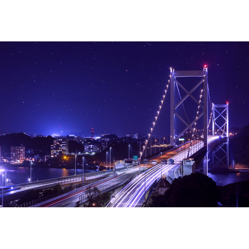 Kanmon Bridge by Sollafune - Wrapped Canvas Print, 30cm H x 46cm W