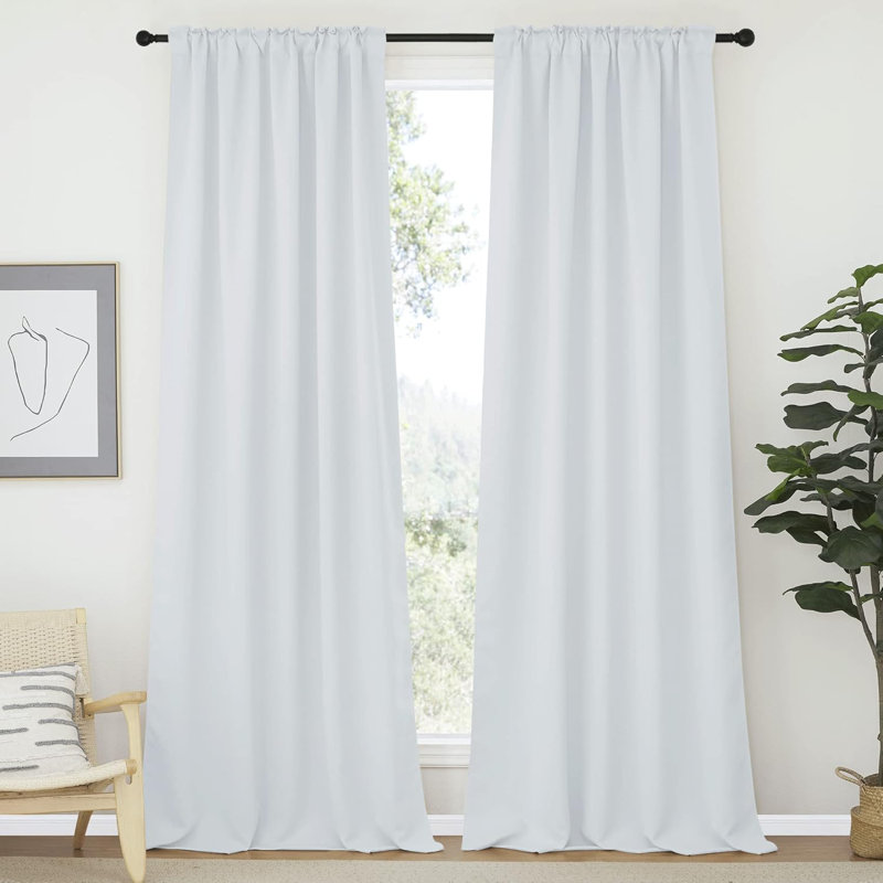 Blackout Curtain Light & Noise Reducing Room Darkening Drapes for Bedroom/Living Room/Kitchen, 2 Pieces, 52" W x 95" L