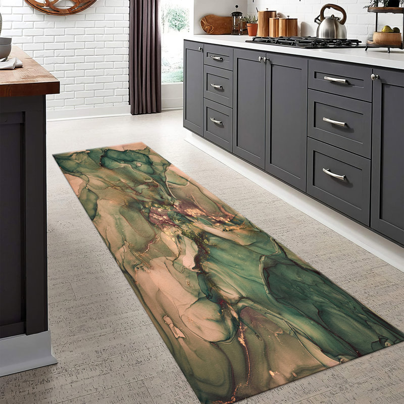Highly Durable Non Woven Thin Type Printed Rug with Striking Floral Design in Subtle Pastel Shades Perfect for Enhancing the Aesthetic Appeal of Modern and Classic Living Spaces