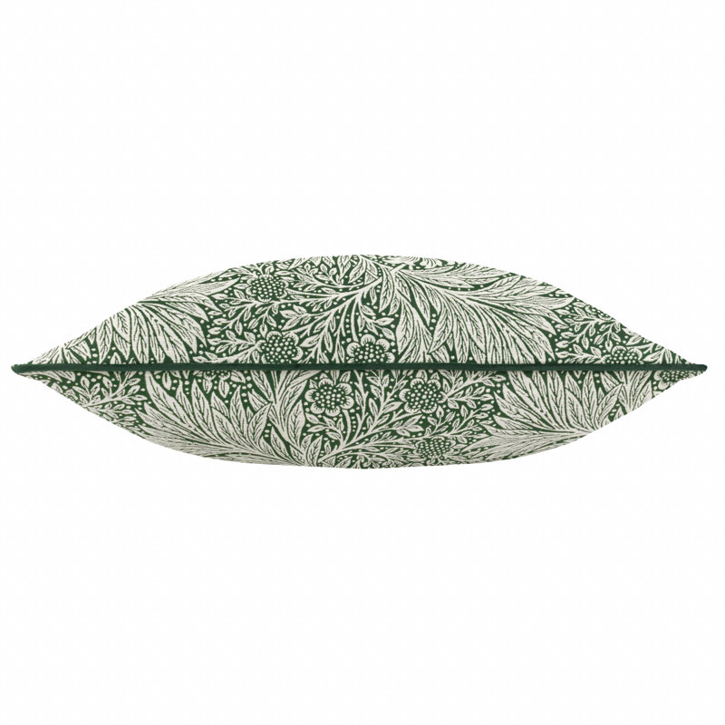 Marigold Floral Square Cushion Cover, Green