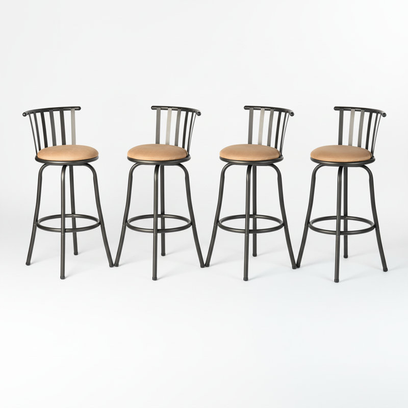 Swivel Counter Stools BarStool Upholstered Seat Includes 24″ & 29″ Legs Adjustable Height for Kitchen Island Bars and office