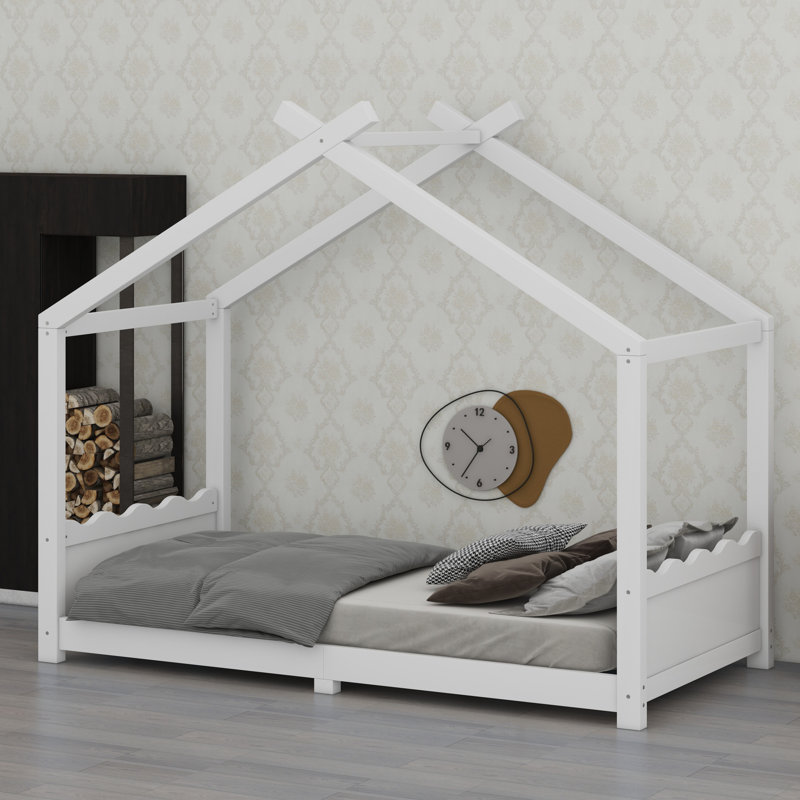 Solid Wood Frame With Slat Support, Low-Level Design​