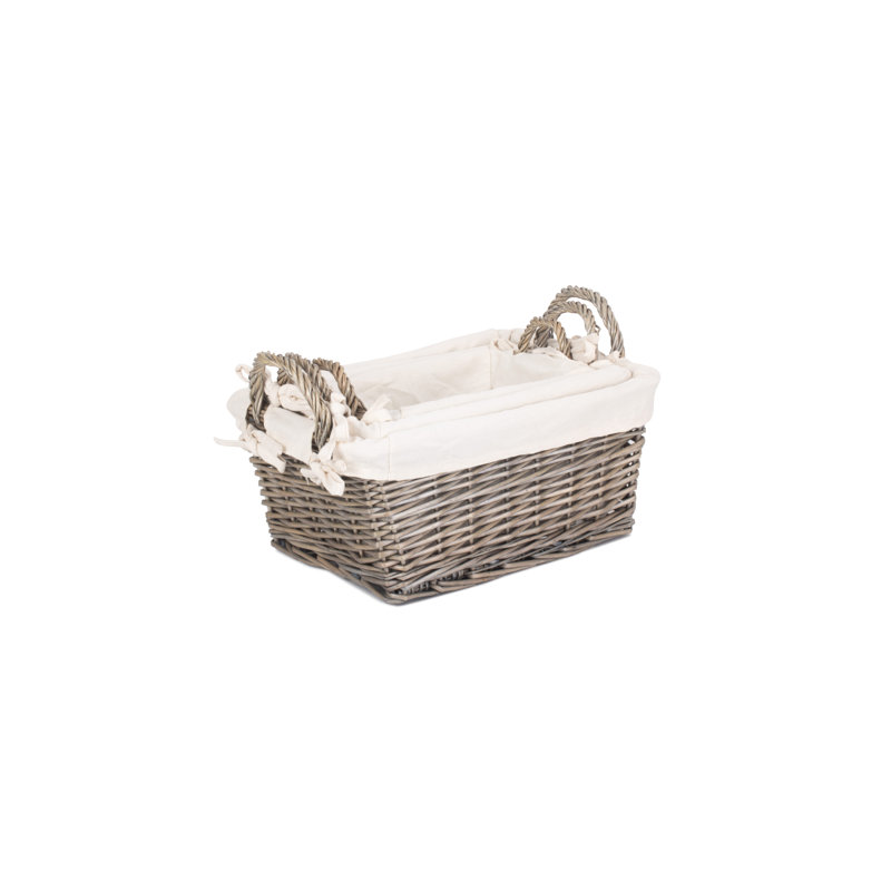 Wicker 3 Piece Lined Storage Basket Set
