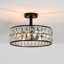 Plafonnier semi-encastré 3 lumières en cristal Tambour