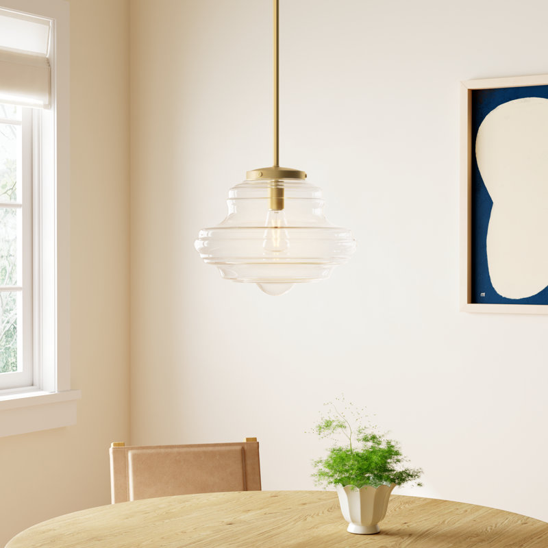 Marah 1 - Light Single Dome Pendant in Natural Brass, Natural Brass