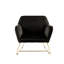 Fauteuil d'appoint en velours noir de 29,5 po avec base en métal Kyra-80377067
