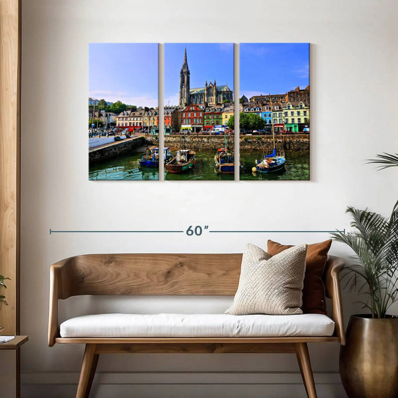 Bateaux du port de Sebbie Cobh, H 28 po x l 45 po
