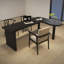 62.99" Black Rectangular Solid Wood desk-108954308-108954306