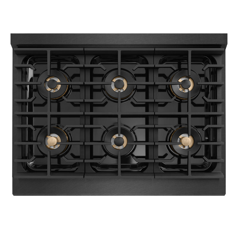 ZLINE Autograph 36" Paramount Dual Fuel Range w/ 6 Burners & Champagne Bronze Accents (SDRZ-36-CB), 5.2 cu ft, 6 burners