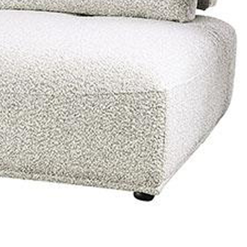 Stavan Modular Curved 2 Seat Sofa Set, Adjustable Backs, Light Gray Boucle
