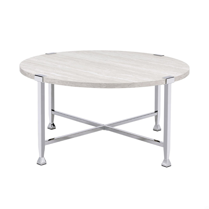 Table basse ronde avec cadre en métal
