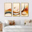 «Majlis Burnt Orange Waves Abstract V», reproduction de 3 pièces sur toile-87913091-87913092