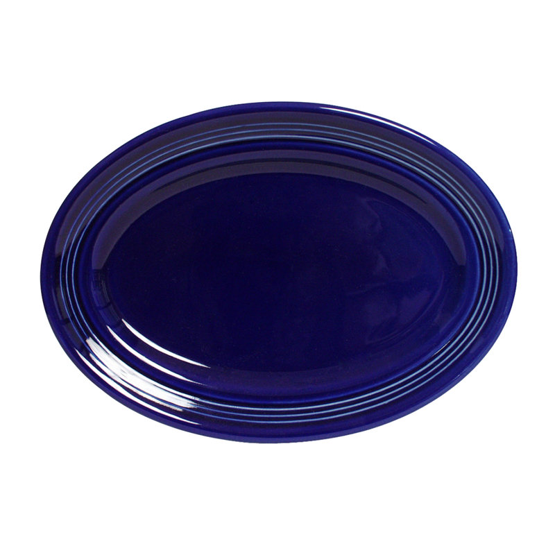 Tuxton Concentrix Ceramic Platter, Cobalt Blue