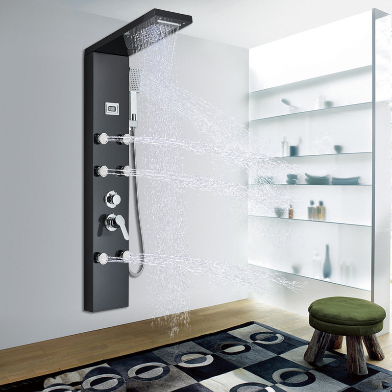 47.2'' Shower Panel with Fixed Shower Head, Oil Rubber Bronze