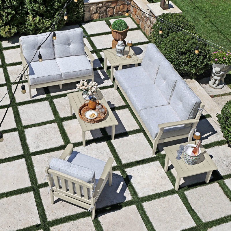Lehigh 6-Piece Grand Deep Seating Set, Lively Parchment