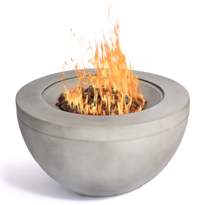 Ahtziry Round Polyresin Propane Smokeless Fire Pit