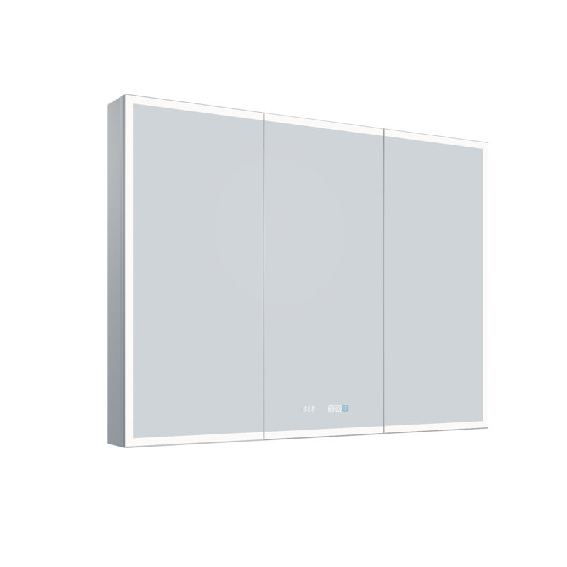 60" Double Sink Freestanding Bathroom Vanity Set In White, Solid Wood Waterproof Base & White Marble Top, Soft-Close Drawers + Built-In Night LED, With 48" W X 36" H Frameless LED Medicine Cabinet (Anti-Fog, 3000K–6000K Dimmable, USB/Outlet, Clock & Temp