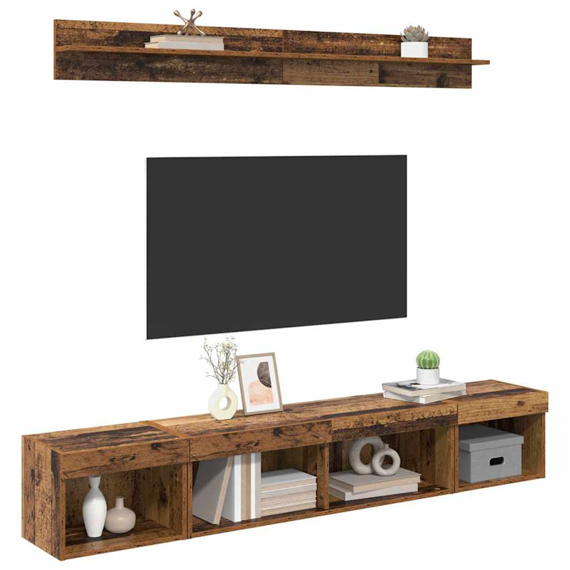 TV Stand for TVs up to 77", Old Wood