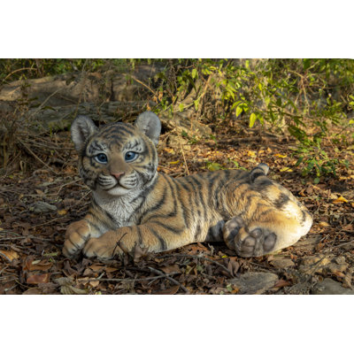 Baby Tiger Cub Laying Down Statue