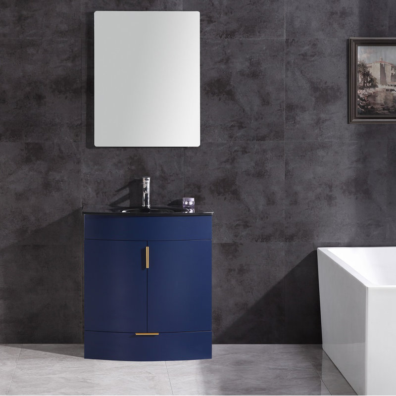 Ensemble de meuble-lavabo simple 30 po Boerner, Bleu