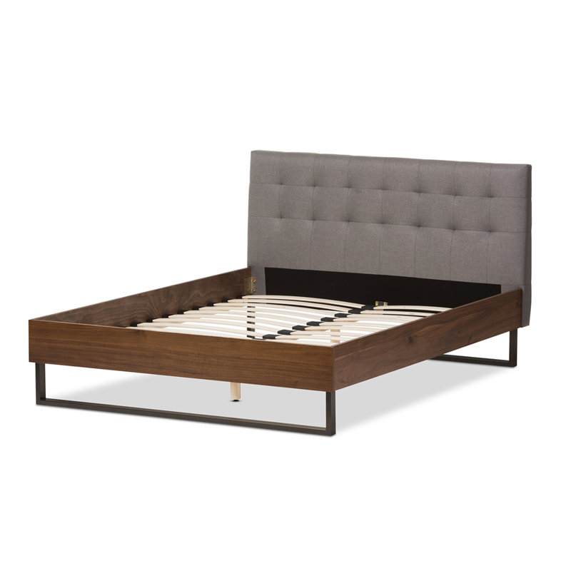 Harvey Upholstered Platform Bed, Gray