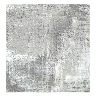 Vishap One-of-a-Kind 5'10" X 5'9" New Age Square Silk Area Rug Grey