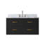 Ensemble de meuble-lavabo simple noir l 36 po x P 22 po, plateau en marbre de Carrare et robinet-197456586-197456599
