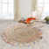 Whimsical Hand-braided Natural Fiber Jute Round Indoor Area Rug with Fringe