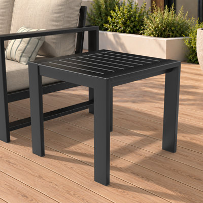 Table d'appoint d'extérieur carrée en métal 22,5 po Dulcie