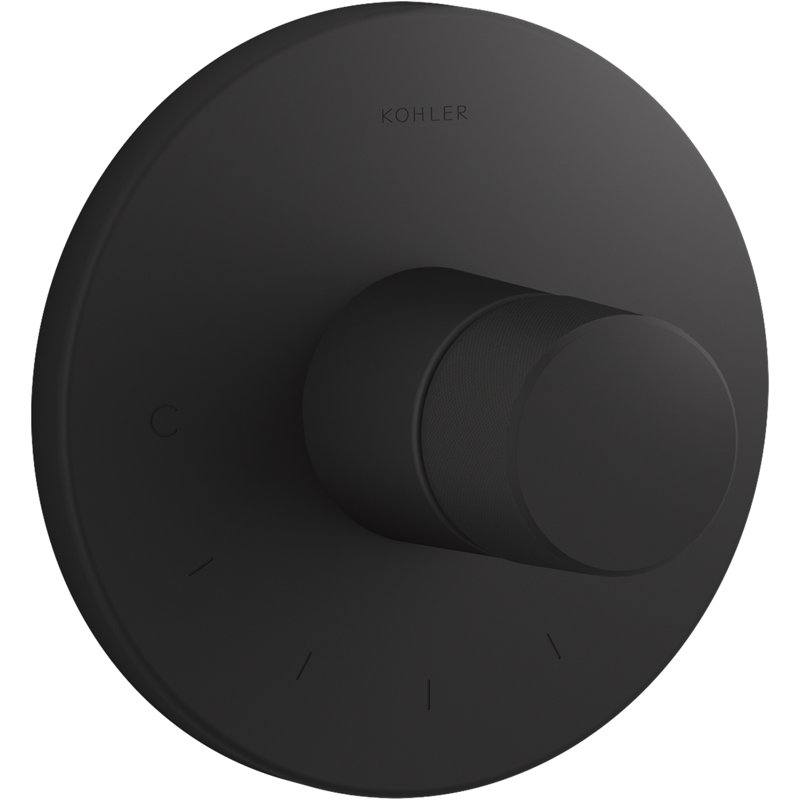 Components Thermostatic Valve Trim With Oyl Handle, Matte Black