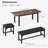 47.3"-63" Extendable Dining Table for 4-8 Rectangular Wood Kitchen Table with Strong Metal Frame Walnut color plateiron frame Walnut Black
