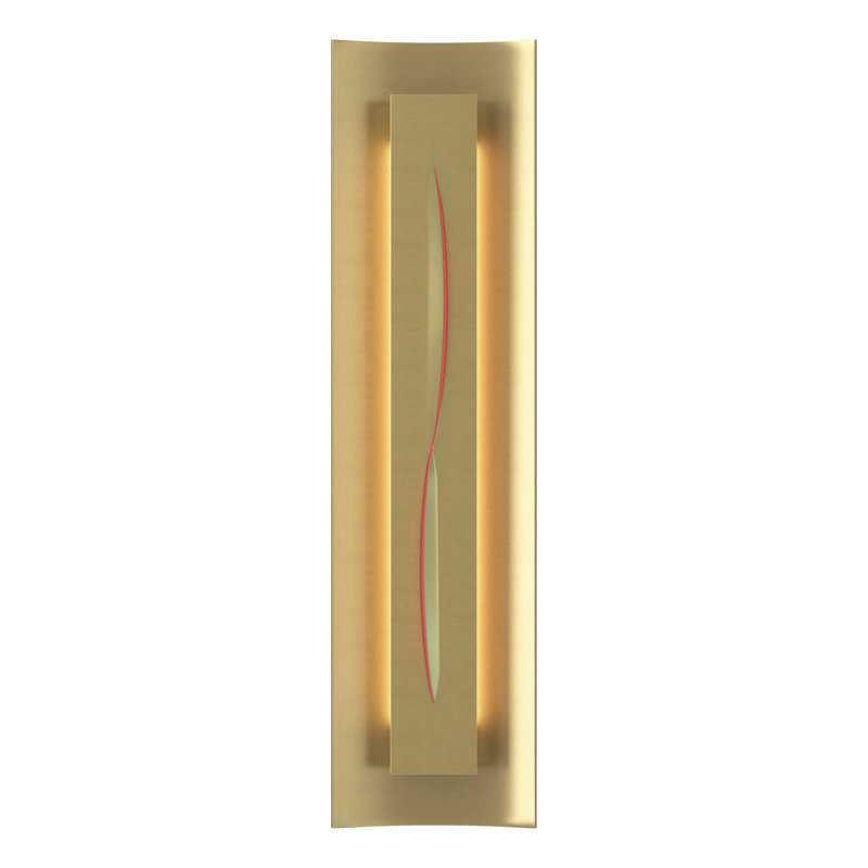 Gallery Dimmable 10.4 Lbs Flush Mount Scone, Red, Modern Brass, 4.3" W x 24.5" H x 3.3" D