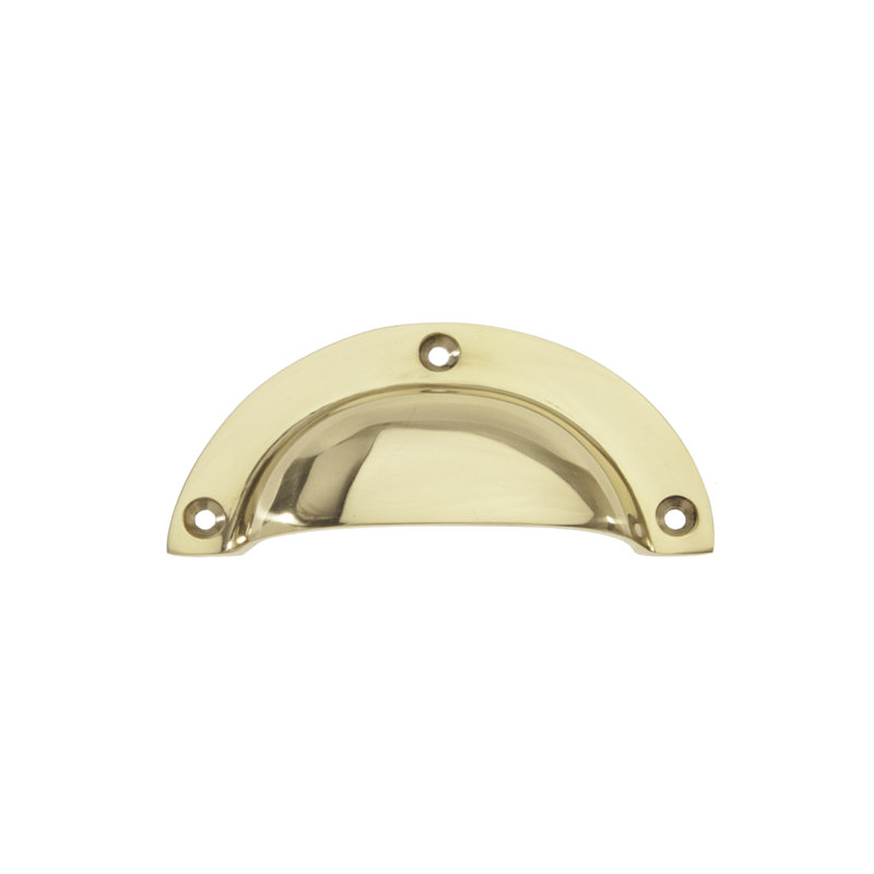 Elis Pull Cup/Bin Handle, Polished Brass