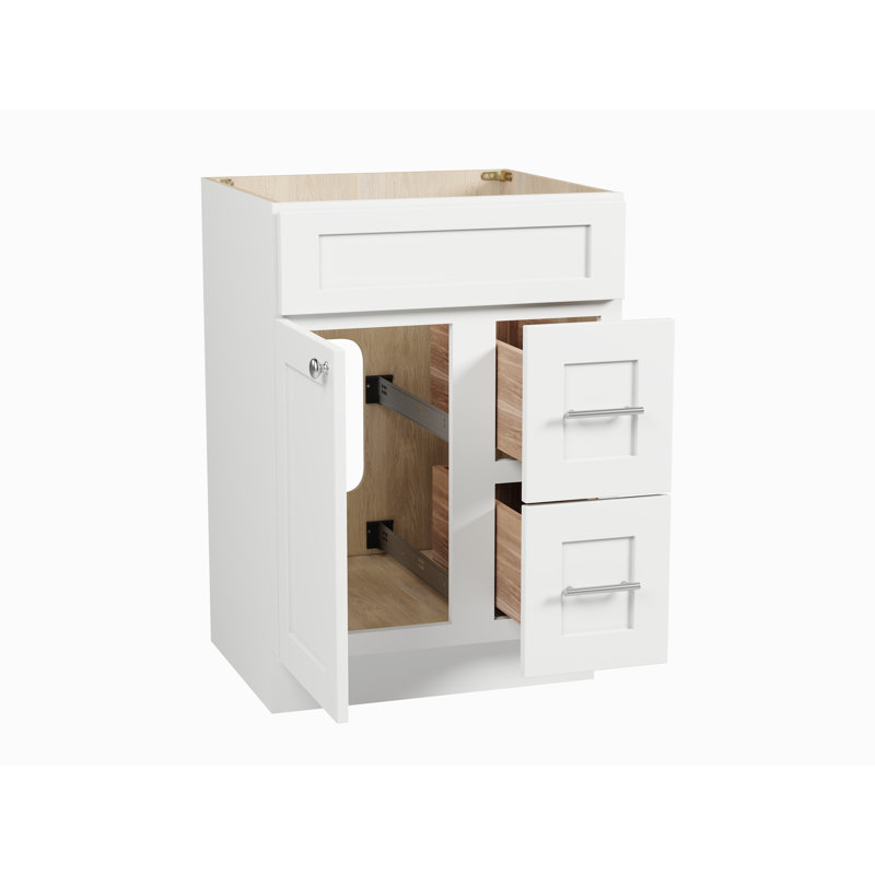 Base de meuble-lavabo simple 24 po seulement, Blanc