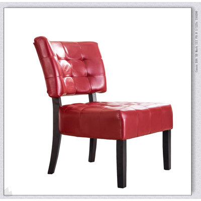Fauteuil d'appoint capitonné en cuir mélangé avec sièges surdimensionnés pour un confort et un style inégalés, rouge