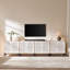 Buffet de rangement 94,47 "avec portes et tablettes, chêne naturel et blanc, 3 pièces-133866829