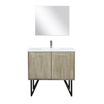 Meuble-lavabo de salle de bain 36 po X P 20 po P, comptoir en marbre de culture, ensemble de robinet et robinet de 28 po Miroir