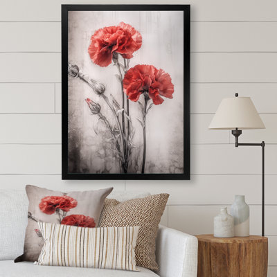 Reproduction d'art sur toile «Red Carnation On»