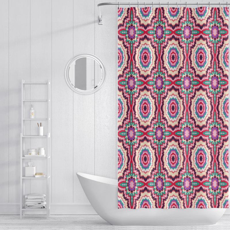 Rideau de douche 1 pièce + crochets, H 93 po x l 70 po