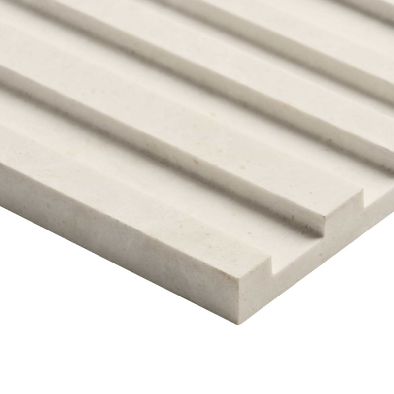 Stonework Vanilla Warm White 12x24 3D Marble Tile, Barcode 3D Polished/Honed