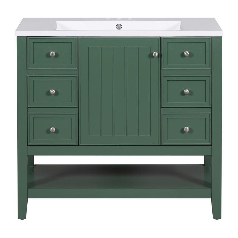 Meuble-lavabo 36 po avec lavabo, Vert
