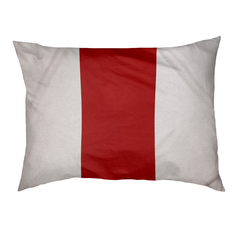 Coussin Louisville, Blanc / Rouge, Très grand (l 50 po x P 40 po x H 7 po)