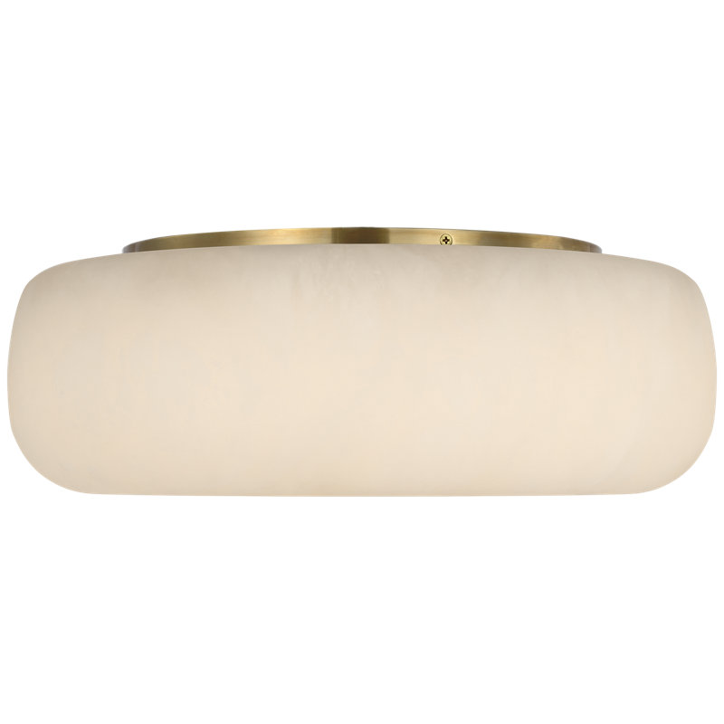 Kelly Wearstler Formosa 17" Flush Mount, Alabaster/Antique-Burnished Brass
