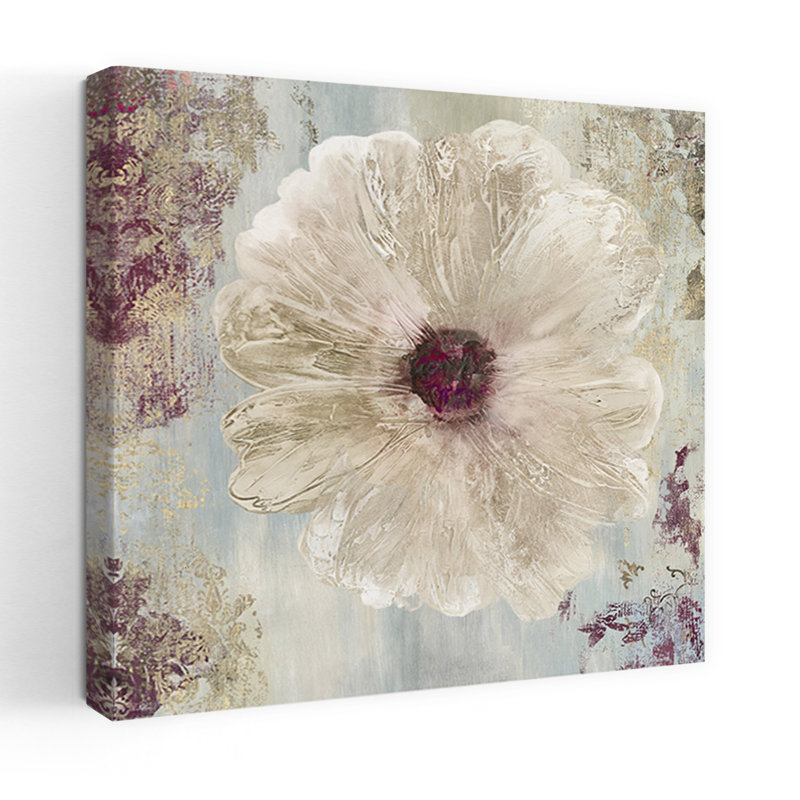 Ornemental, délicat, éthéré, fleur contemporaine, art naturel, H 18 po x l 18 po