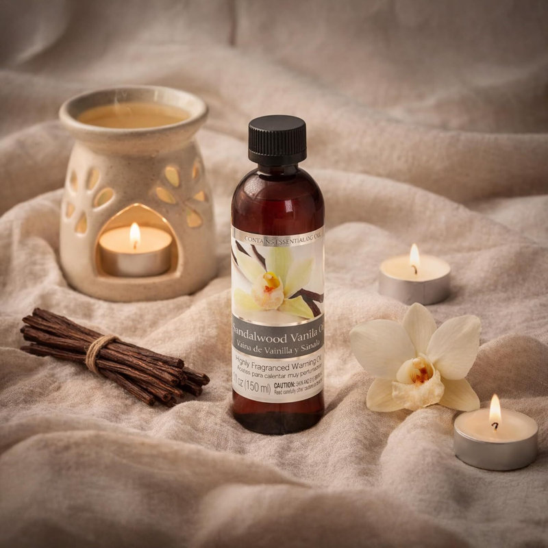 Ensemble de 2 huiles chauffantes pour bois de santal Hosley's, 5 oz. Cadeau idéal pour les mariages, le spa, le reiki, la méditation et la salle de bain. P1