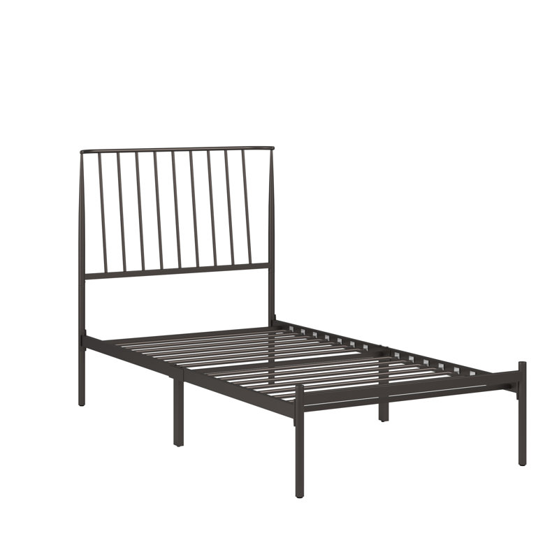 Aynsley Metal Platform Bed, Dark Bronze, Twin