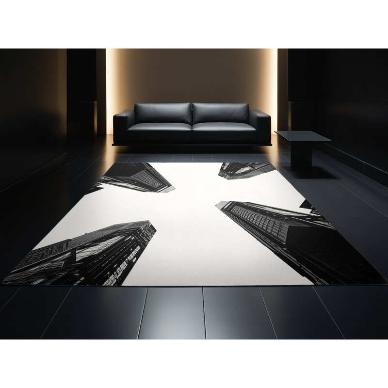 Tapis beige audacieux et éclectique moderne lavable à la machine Peksenak, Rond 4 pi